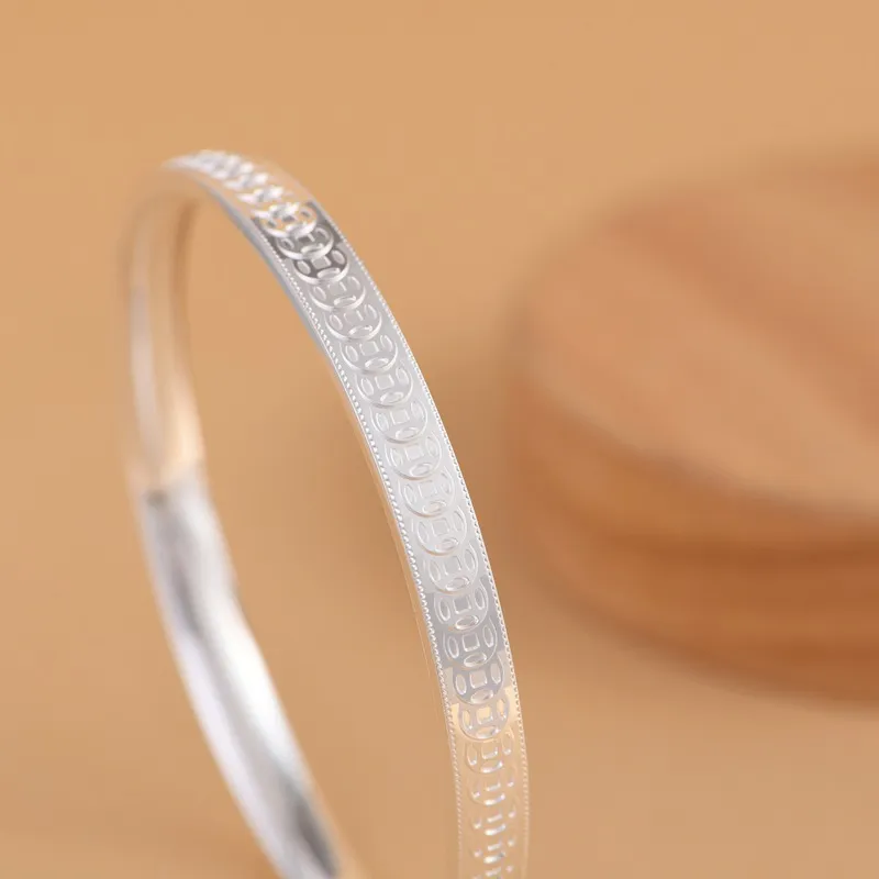 JINLUWANG 999 Fine Silver Sterling Silver Bracelets Women's-4