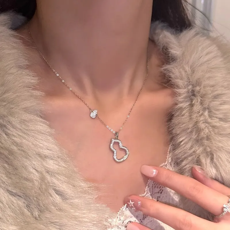 JINLUWANG White Gold Necklaces Women's-2