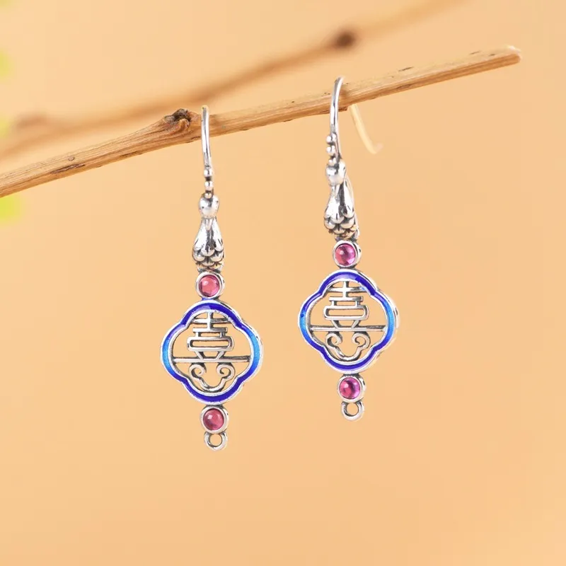 JINLUWANG S925 Silver Earrings Accessories Hoop Earrings Women's-2