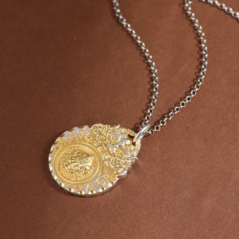 JINLUWANG 999 Fine Silver Pendants Unisex-3