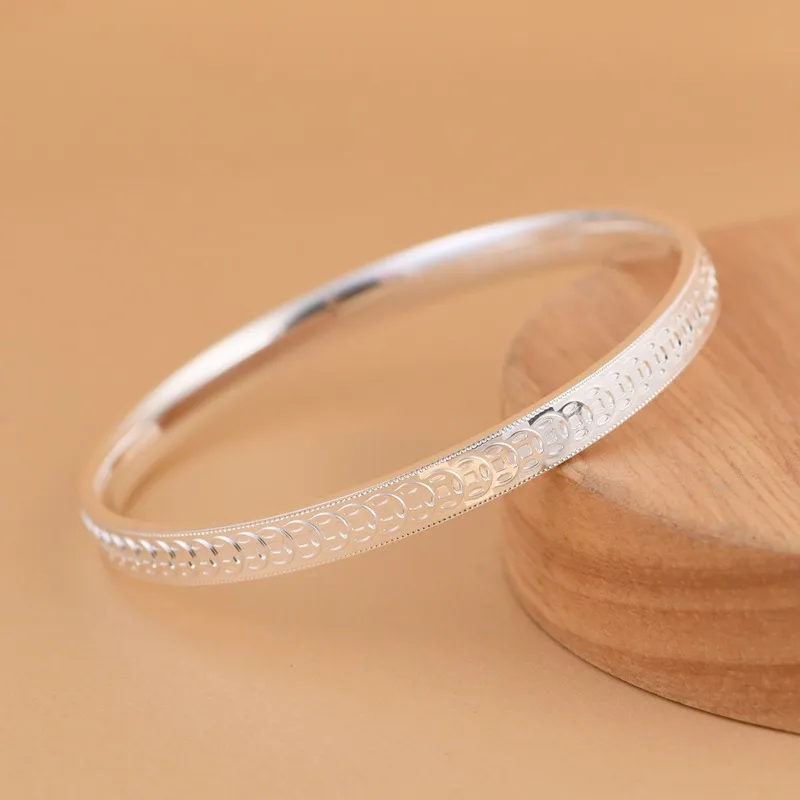 JINLUWANG 999 Fine Silver Sterling Silver Bracelets Women's-2