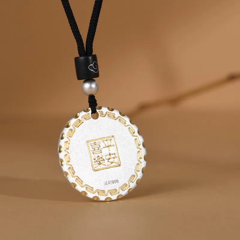 JINLUWANG 999 Fine Silver Pendants Unisex-3