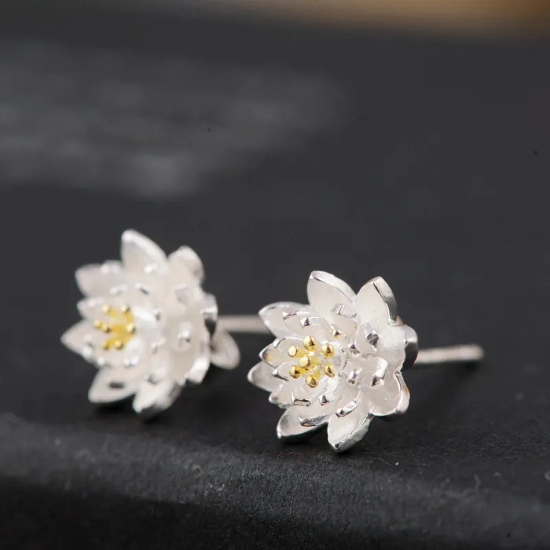 JINLUWANG S925 Silver Stud Earrings Women's-1