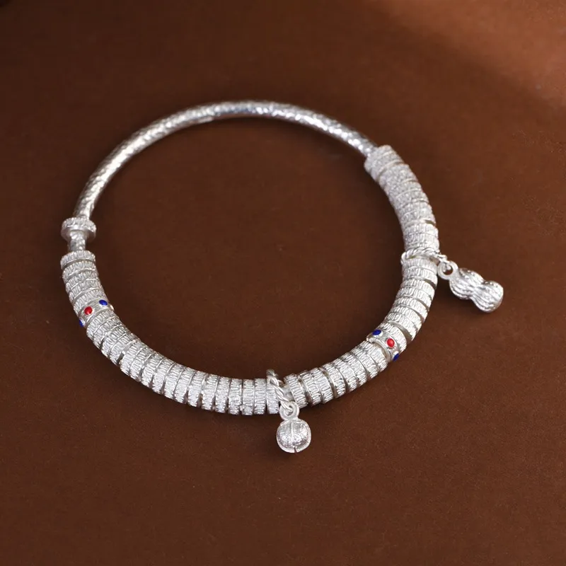 JINLUWANG 999 Fine Silver Sterling Silver Bracelets Women's-4