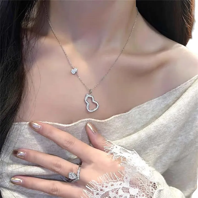 JINLUWANG White Gold Necklaces Women's-1