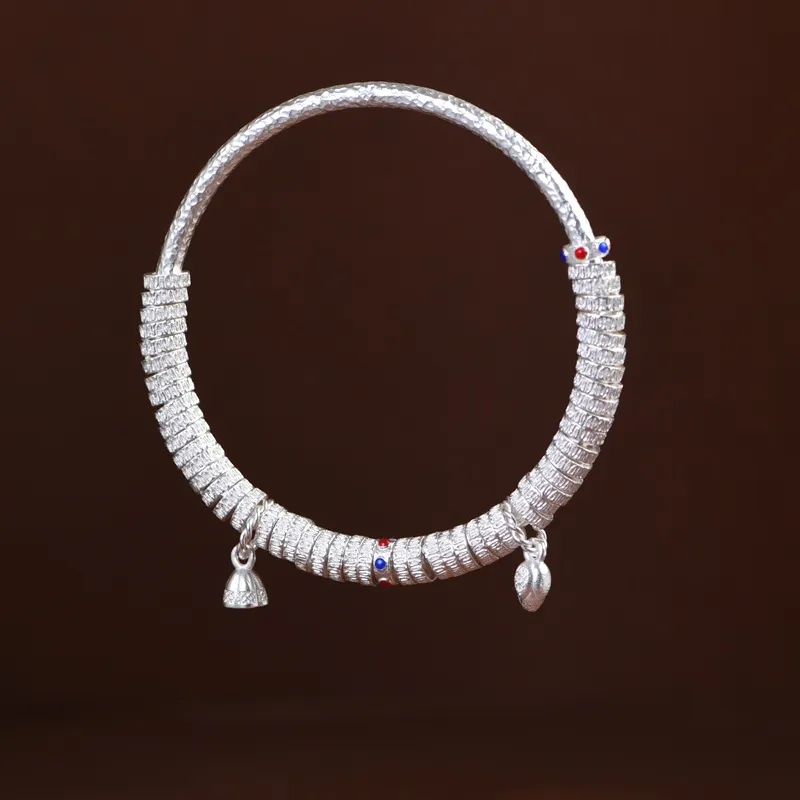 JINLUWANG 999 Fine Silver Sterling Silver Bracelets Women's-4