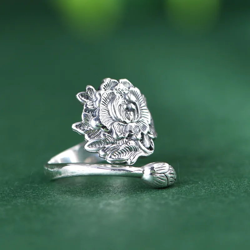 JINLUWANG 990 Silver Rings Women's-3