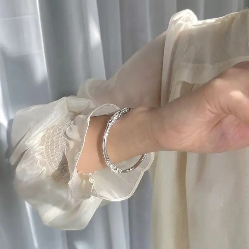 JINLUWANG 999 Fine Silver Bangles Women's-1