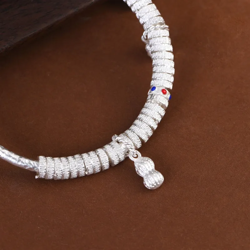 JINLUWANG 999 Fine Silver Sterling Silver Bracelets Women's-3