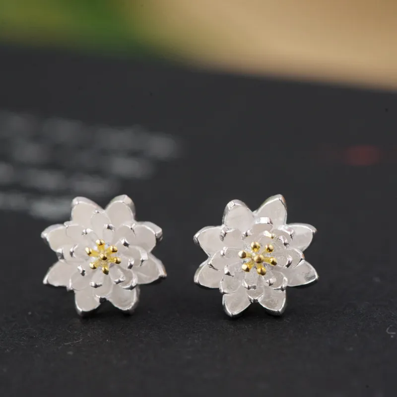 JINLUWANG S925 Silver Stud Earrings Women's-2