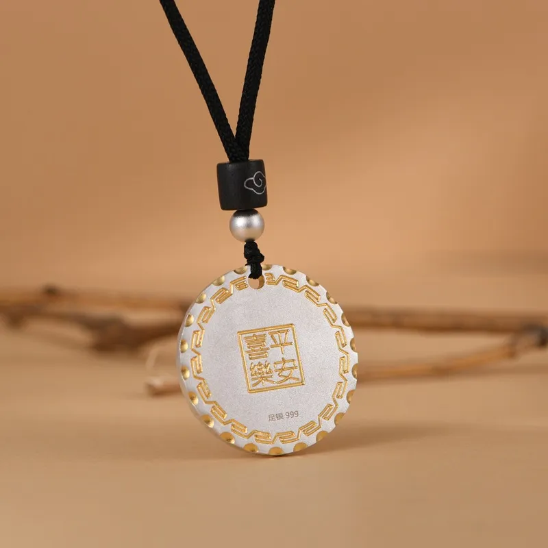 JINLUWANG 999 Fine Silver Pendants Unisex-3