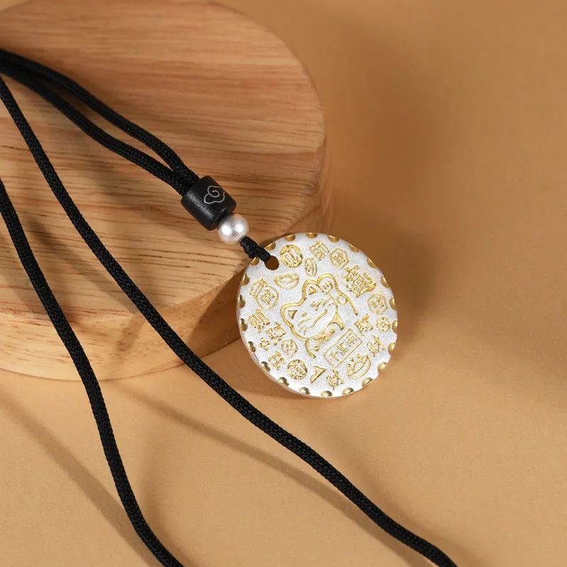 JINLUWANG 999 Fine Silver Pendants Unisex-4