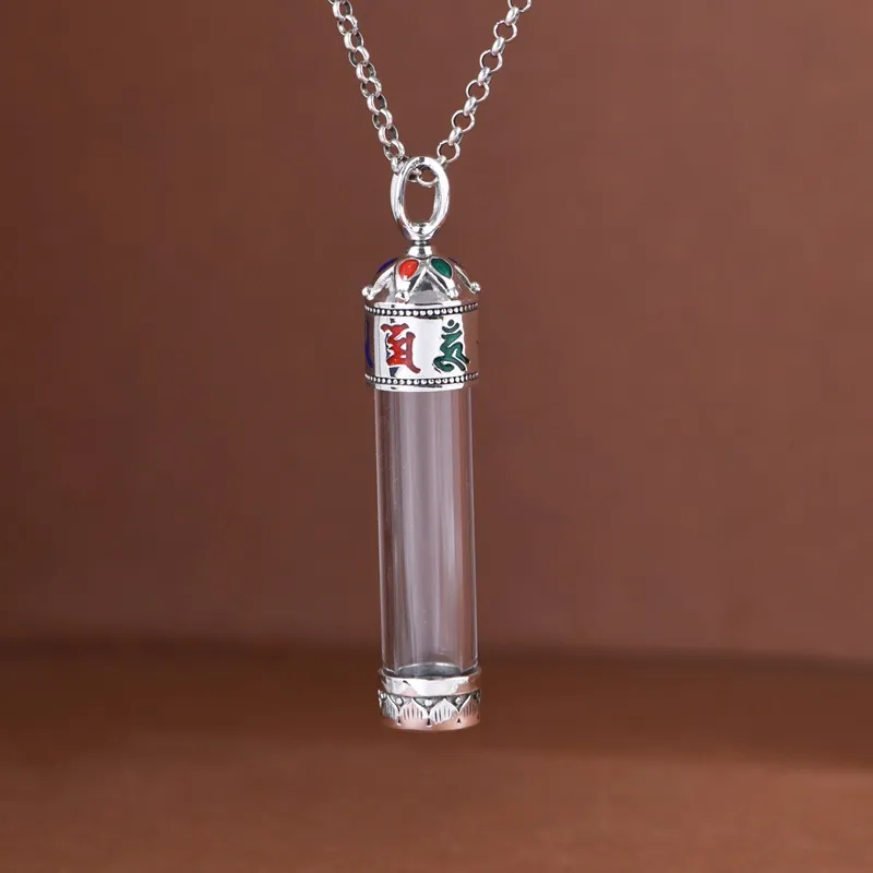 JINLUWANG S925 Silver Acrylic Necklaces Unisex-2