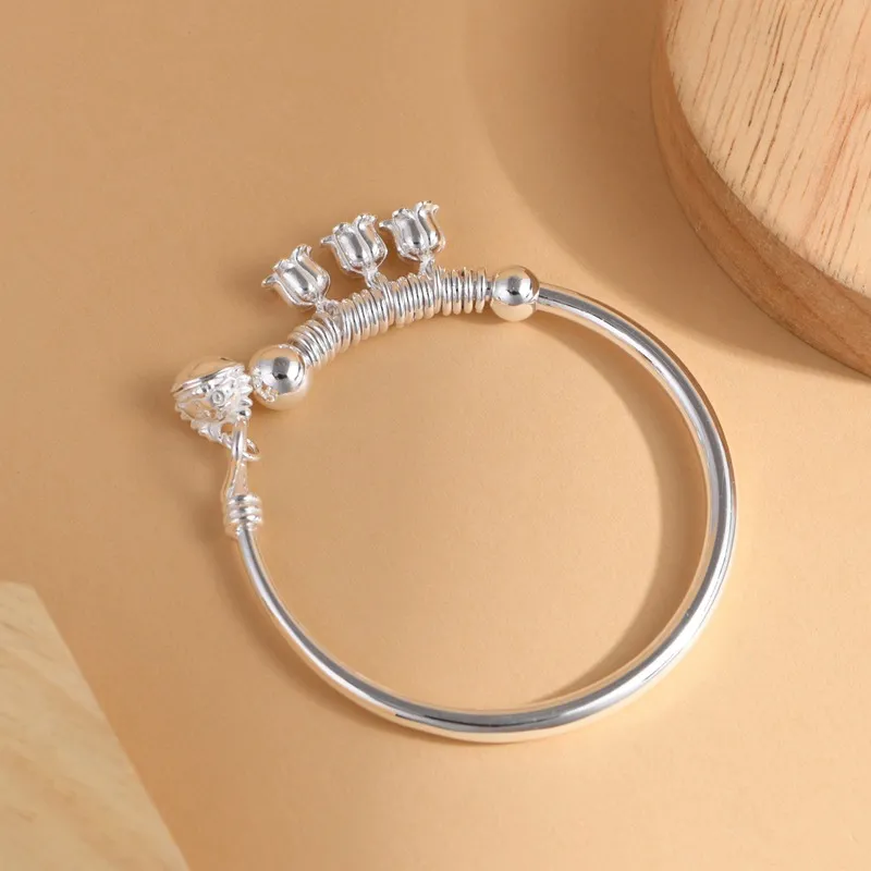 JINLUWANG 999 Fine Silver Sterling Silver Bracelets Women's-1