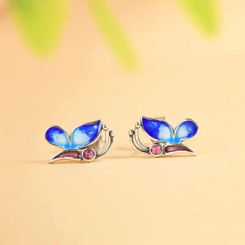 JINLUWANG 925 Sterling Silver Stud Earrings Women's-3