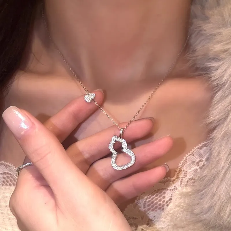 JINLUWANG White Gold Necklaces Women's-4