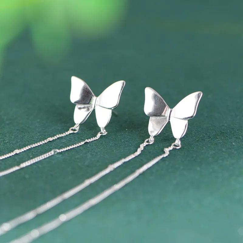 JINLUWANG S925 Silver Drop Earrings Unisex-2