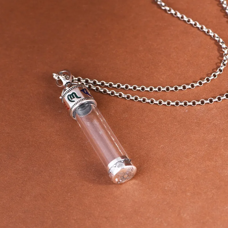 JINLUWANG S925 Silver Acrylic Necklaces Unisex-5