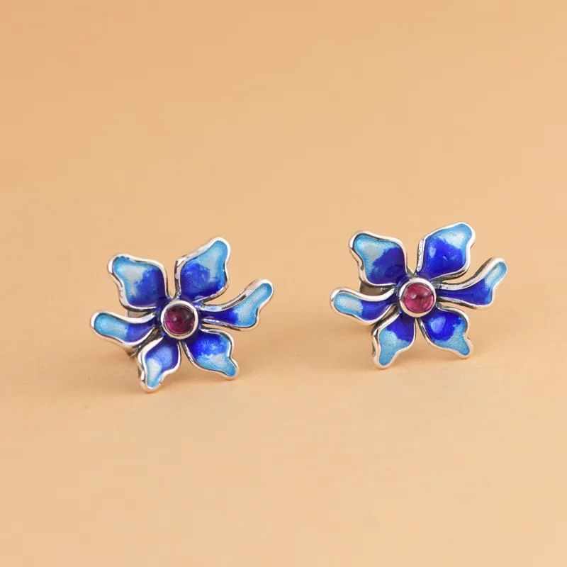 JINLUWANG S925 Silver Stud Earrings Women's-1