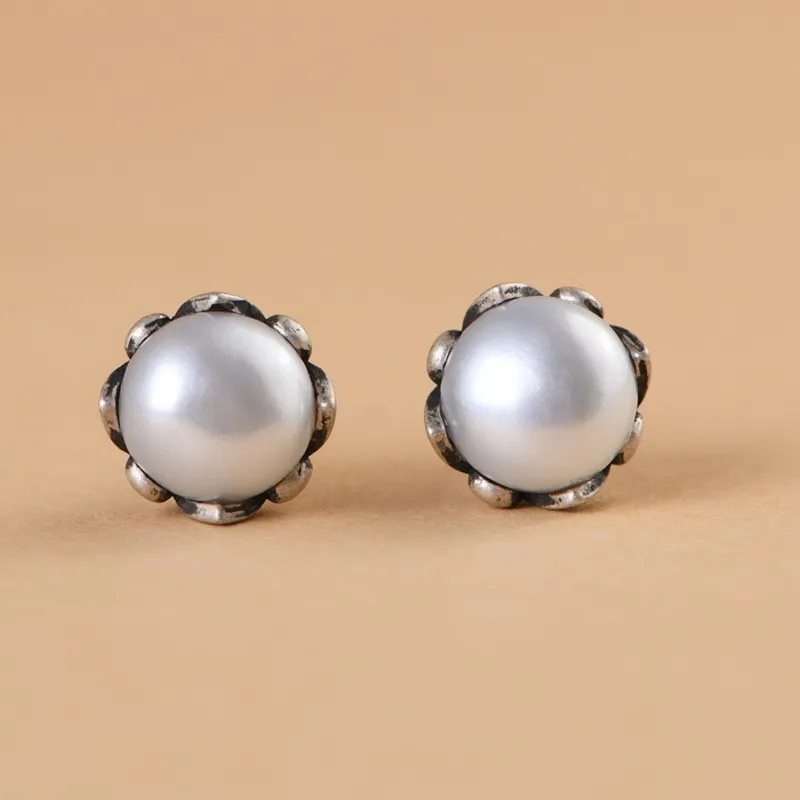 JINLUWANG S925 Silver Stud Earrings Women's-1