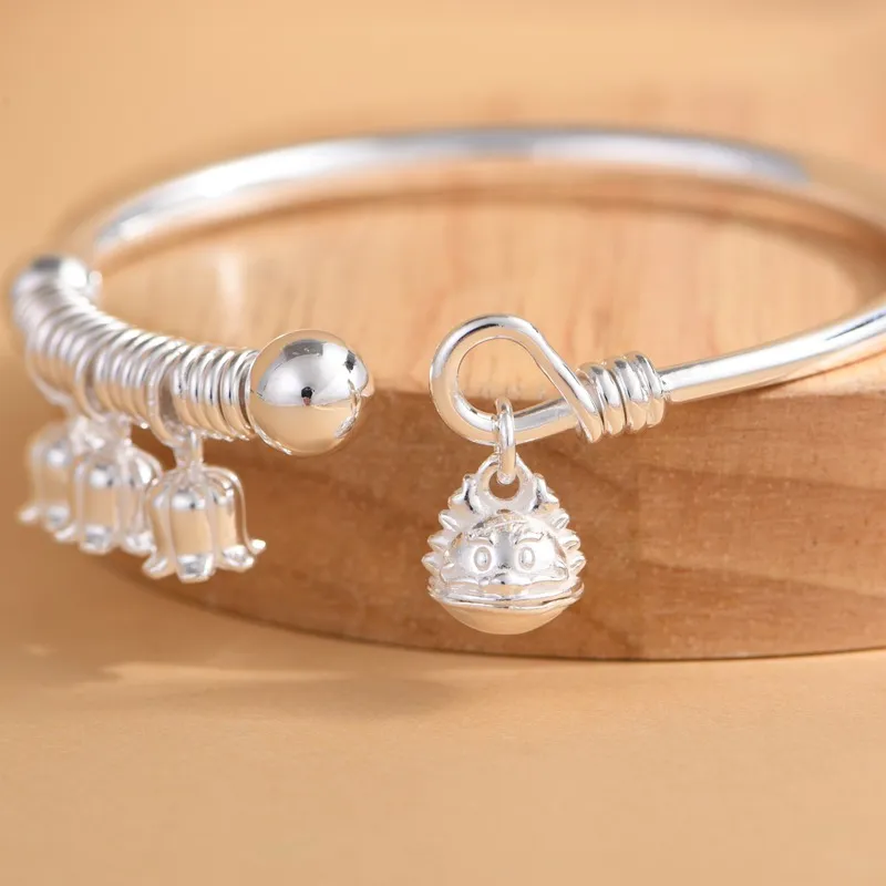 JINLUWANG 999 Fine Silver Sterling Silver Bracelets Women's-4