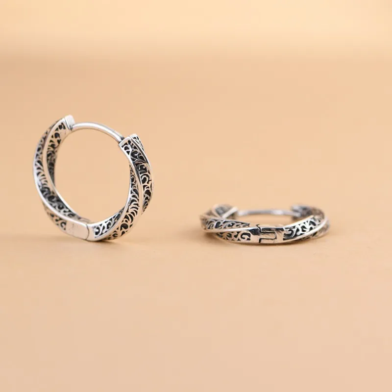 JINLUWANG S925 Silver Stud Earrings Unisex-3