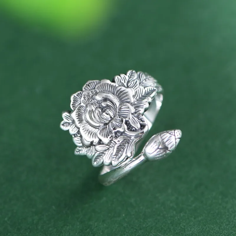 JINLUWANG 990 Silver Rings Women's-5