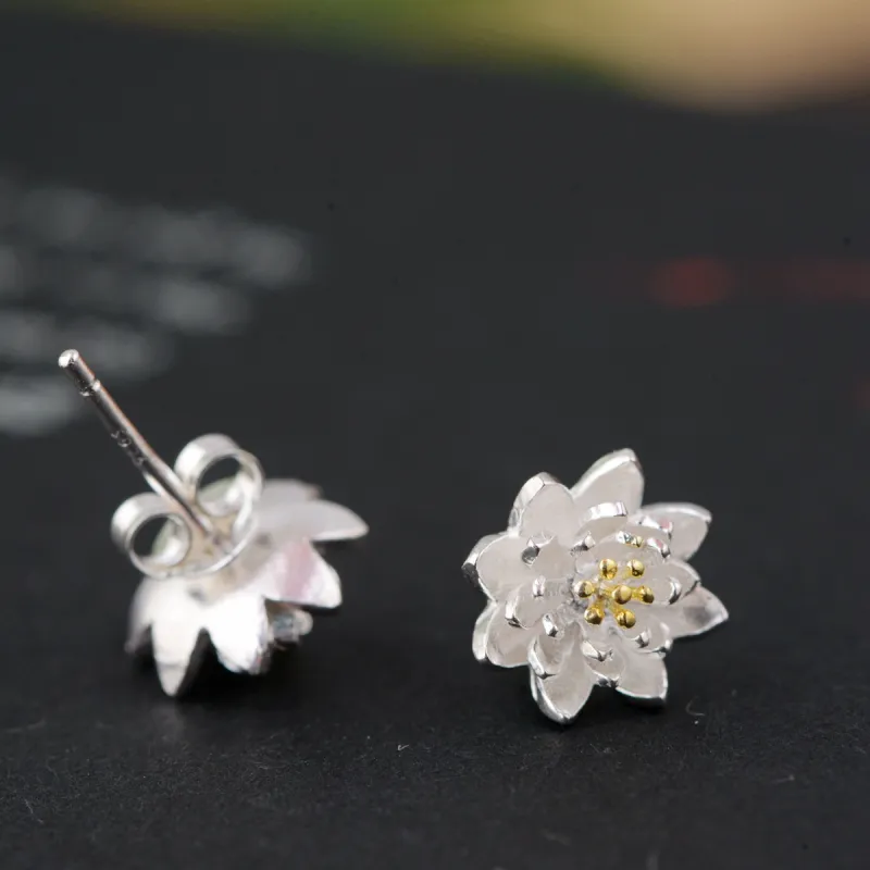 JINLUWANG S925 Silver Stud Earrings Women's-4
