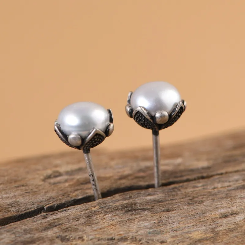 JINLUWANG S925 Silver Stud Earrings Women's-4