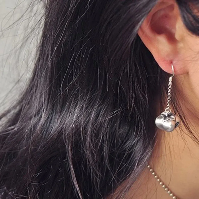 JINLUWANG 990 Foot Silver Earrings Women's-4
