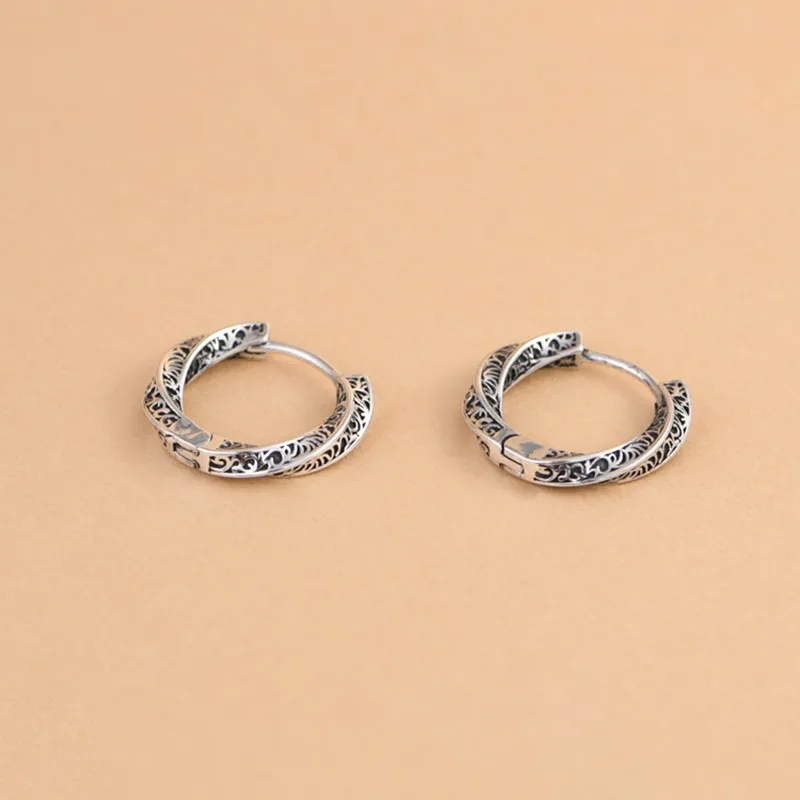 JINLUWANG S925 Silver Stud Earrings Unisex-2