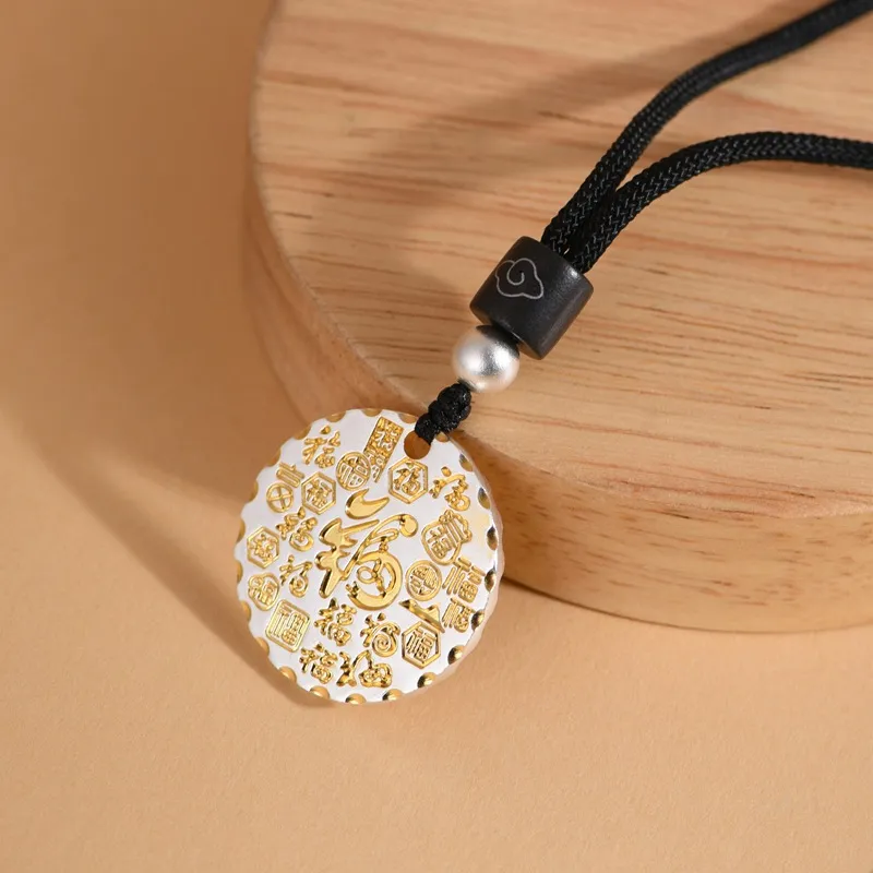 JINLUWANG 999 Fine Silver Necklaces Unisex-2