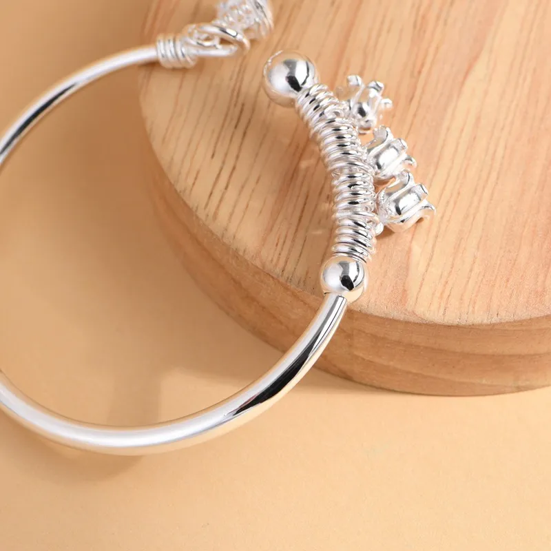 JINLUWANG 999 Fine Silver Sterling Silver Bracelets Women's-3