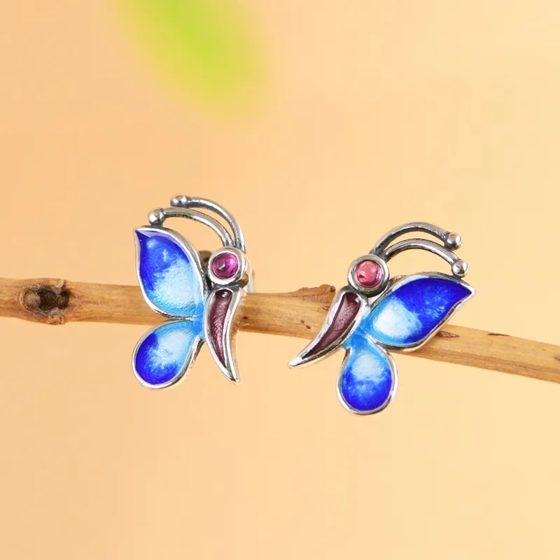 JINLUWANG 925 Sterling Silver Stud Earrings Women's-4