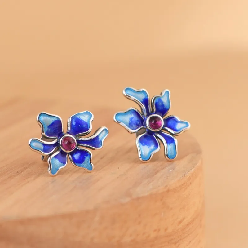 JINLUWANG S925 Silver Stud Earrings Women's-3