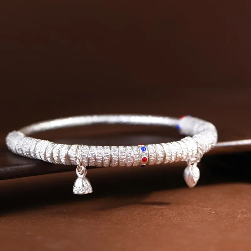 JINLUWANG 999 Fine Silver Sterling Silver Bracelets Women's-3