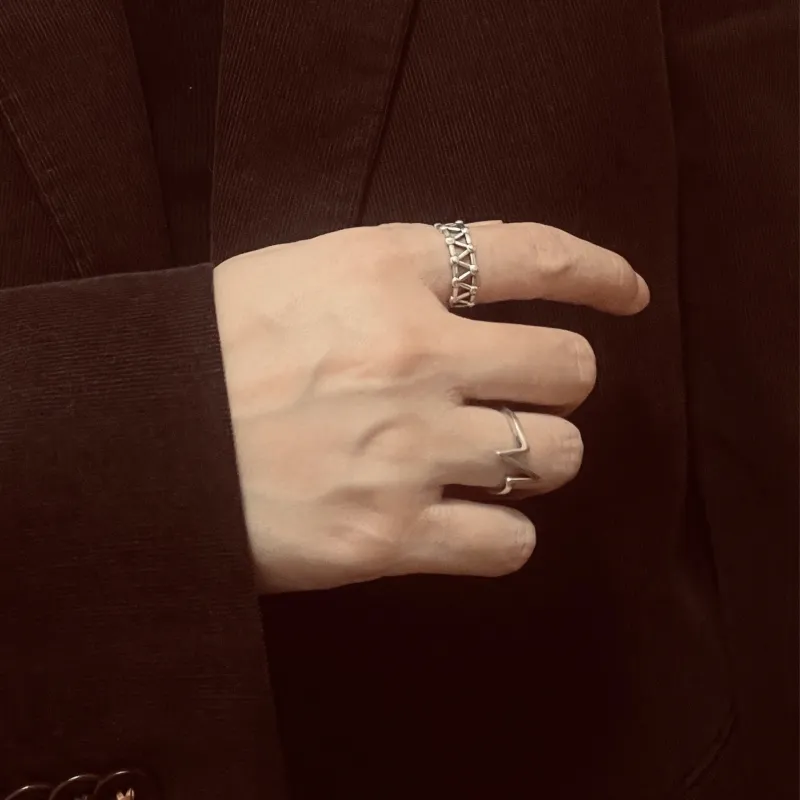 SHIYI N CIFANG S925 Silver Rings Unisex-3