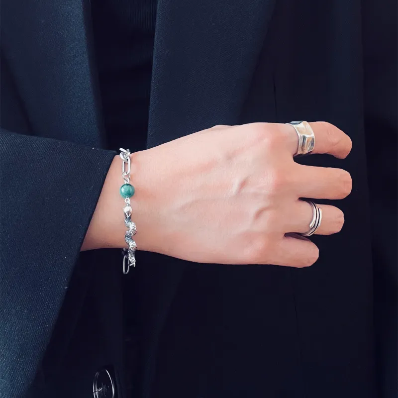 SHIYI N CIFANG Malachite Bracelets Unisex-5