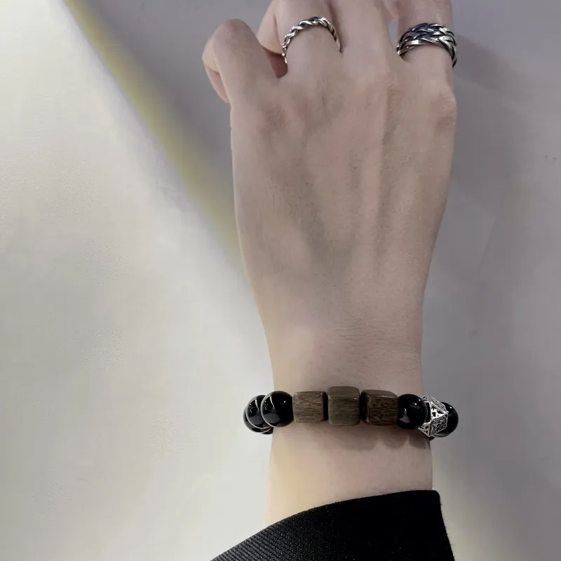 SHIYI N CIFANG Obsidian Bracelets Unisex-5