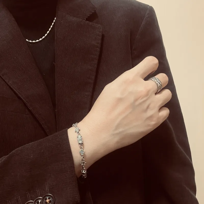 SHIYI N CIFANG 925 Sterling Silver Bracelets Men's-4