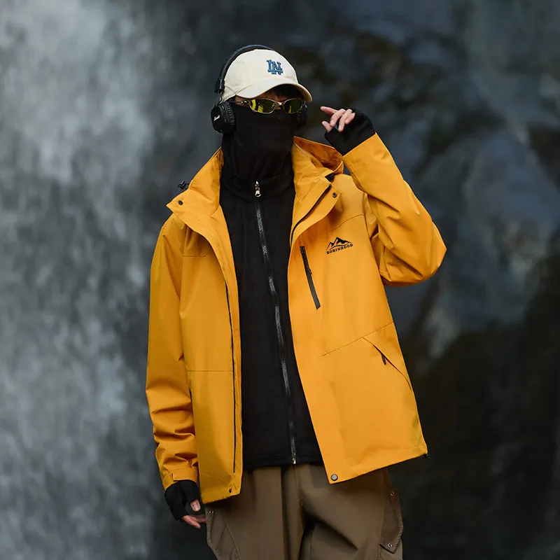 ROBINHOOD Water Resistant Windproof Breathable Wear Resistant Warm Water Repellent Windbreaker Jacket Unisex-60