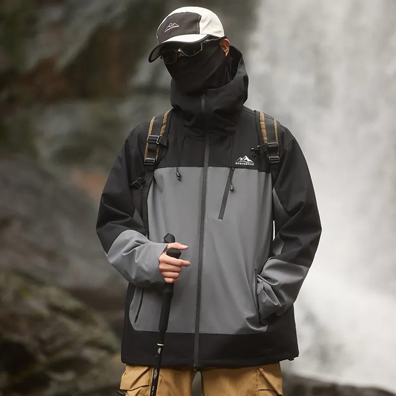 ROBINHOOD Water Resistant Windproof Breathable Wear Resistant Warm Water Repellent Windbreaker Jacket Unisex-31