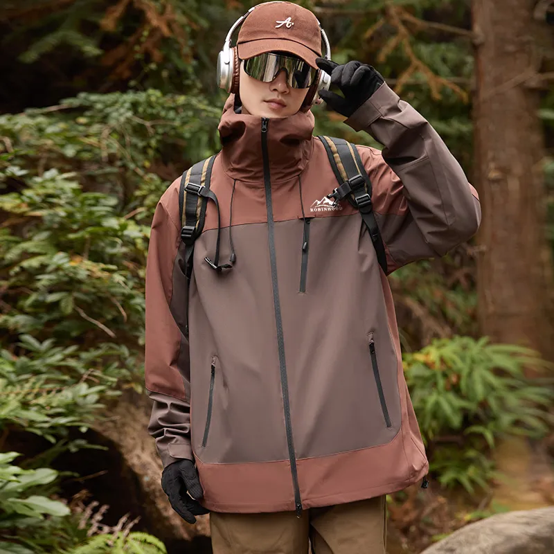 ROBINHOOD Water Resistant Windproof Breathable Wear Resistant Warm Water Repellent Windbreaker Jacket Unisex-27
