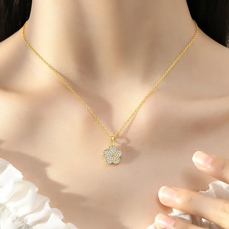 MAXTHINK S925 Silver Necklaces Women's Gold-2