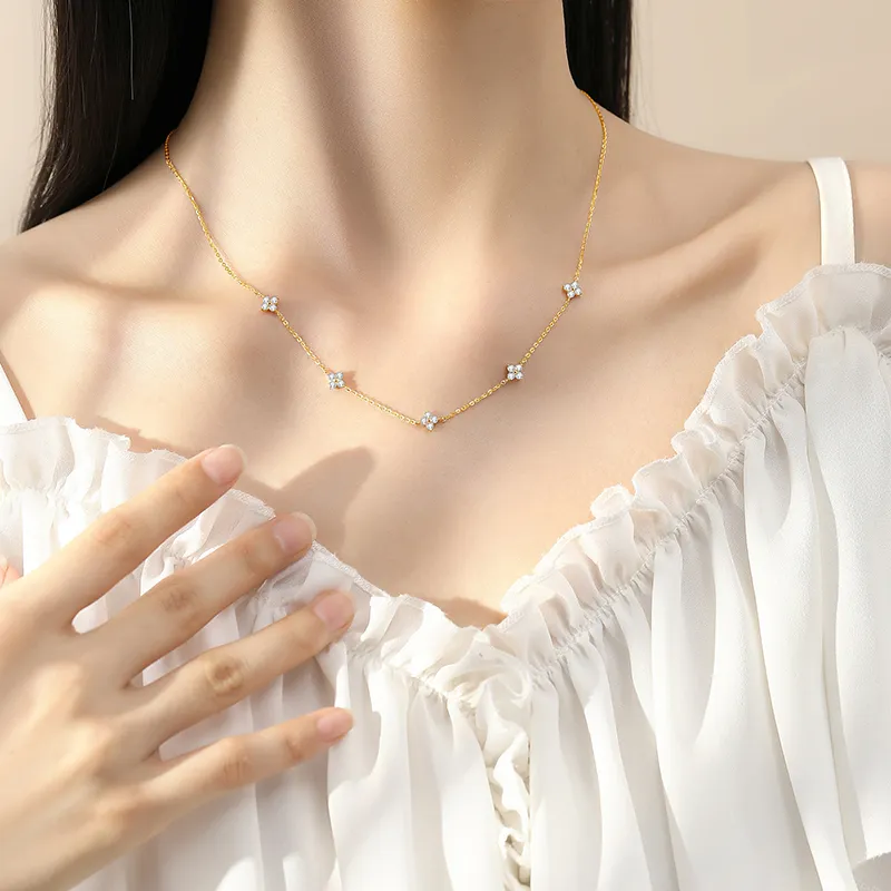 MAXTHINK S925 Silver Necklaces Women's Gold-3