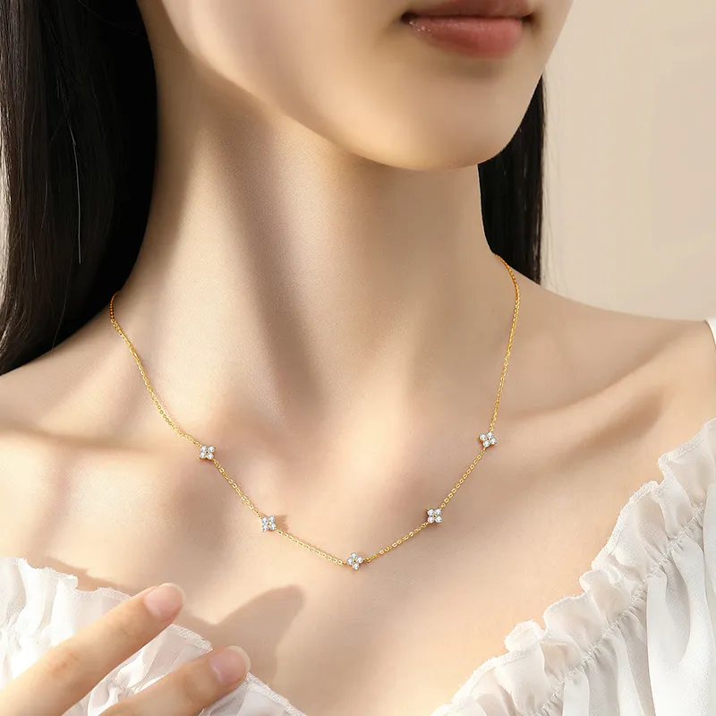 MAXTHINK S925 Silver Necklaces Women's Gold-1
