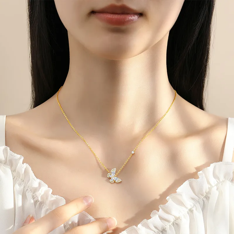 MAXTHINK S925 Silver Necklaces Women's Silver/Gold-5