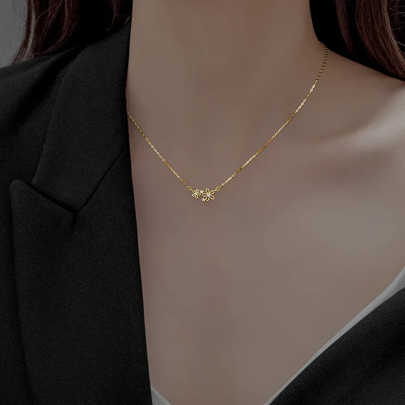 MAXTHINK S925 Silver Necklaces Women's Silver/Gold-5