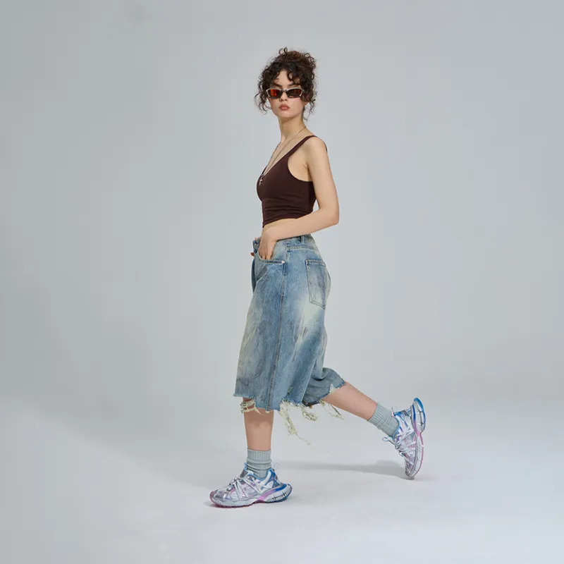 APAY Denim Shorts Unisex Vintage Blue-3
