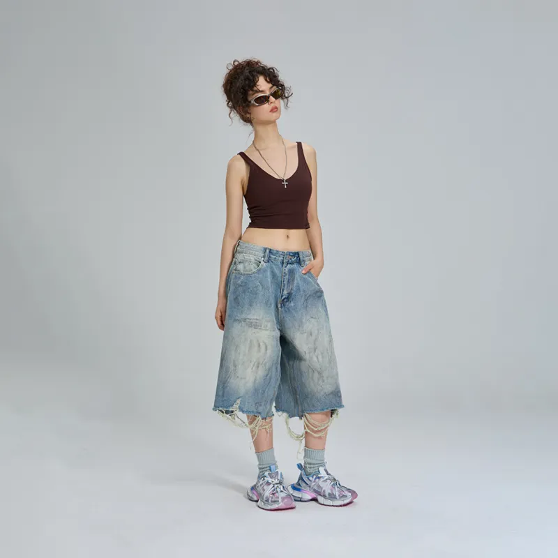 APAY Denim Shorts Unisex Vintage Blue-4